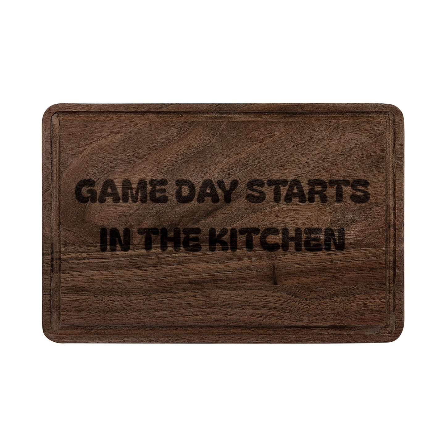 Engraved Wooden Cutting Board — "Game Day Starts in the Kitchen"